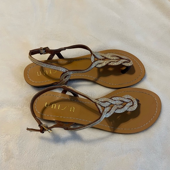 Unida Gold Glitter Sandals Size 6.5M - Picture 5 of 7